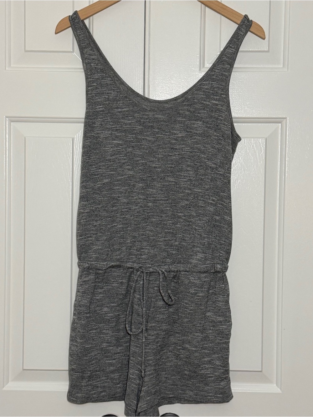 Lou & Grey Gray Sleeveless Romper Small Drawstring Waist Lounge Casual Soft